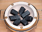 27cmの七輪にオガ炭600g